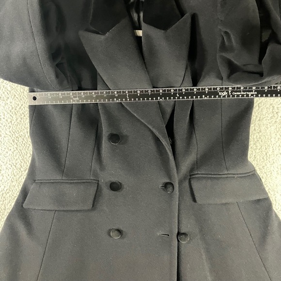 Vtg Laura Ashley Wool Coat Women 12 Full Length Double Breasted Velvet Collar - Picture 7 of 16